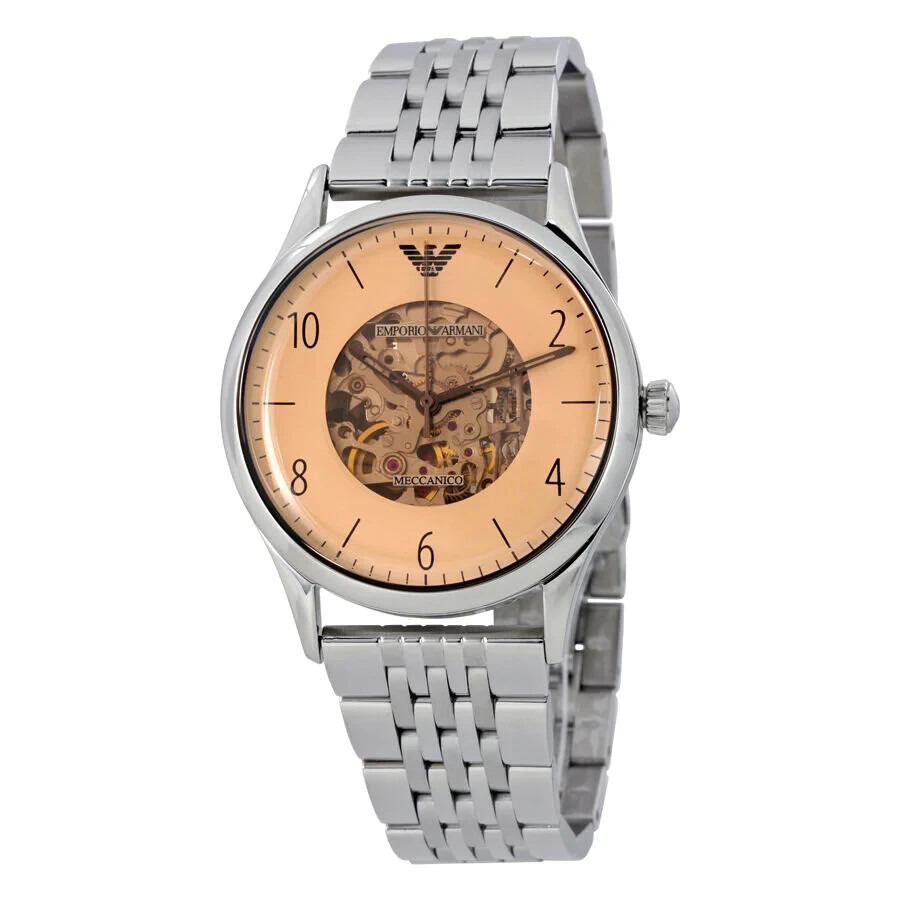 Emporio Armani Meccanico Amber Dial Men’s Stainless Steel Automatic Watch AR1922