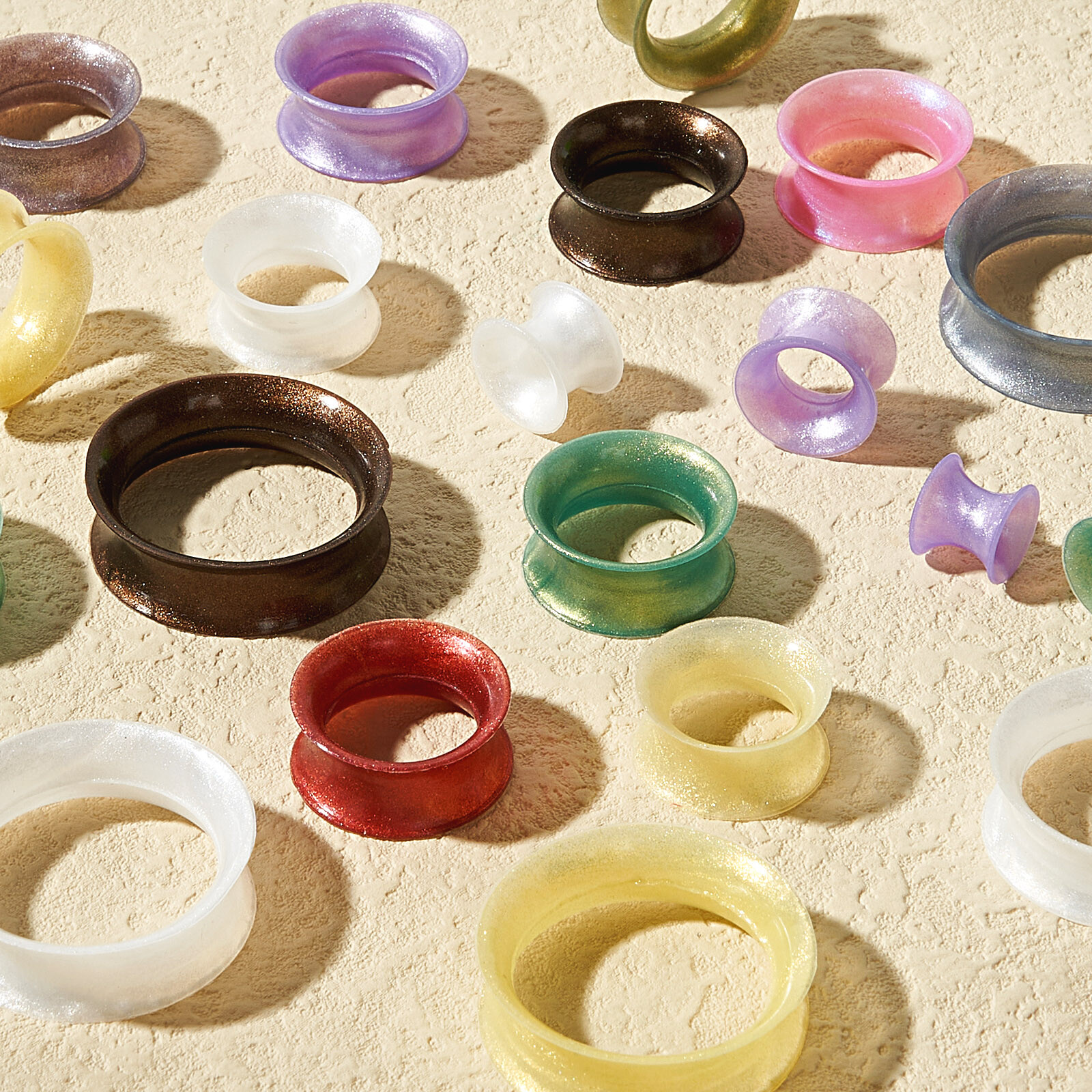 2pcs Silicone Tunnels Ear Gauges Soft Colorful Expander Plugs Double Flared