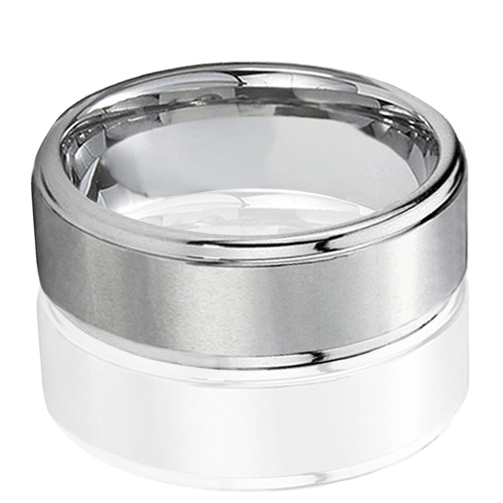 🔥 Titanium Silver Rings Brushed Mens Rings Matte Engagement Mens Wedding Bands
