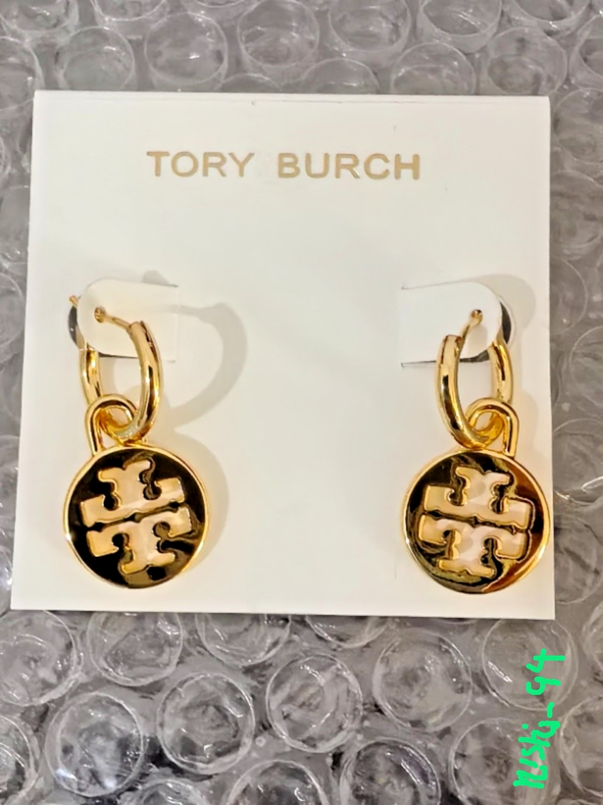 Tory Burch Double T Logo Drop Dangle Hoop Earrings Women Fashion Jewelry Gift