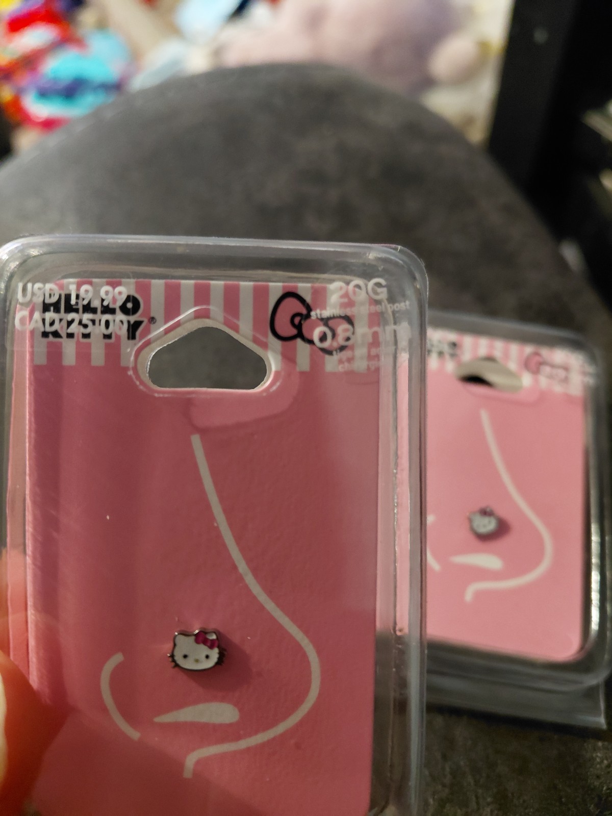Sanrio Hello Kitty Claire’s Nose Ring NEW 20G 0.8mm Body Jewelry Face Pair of 2