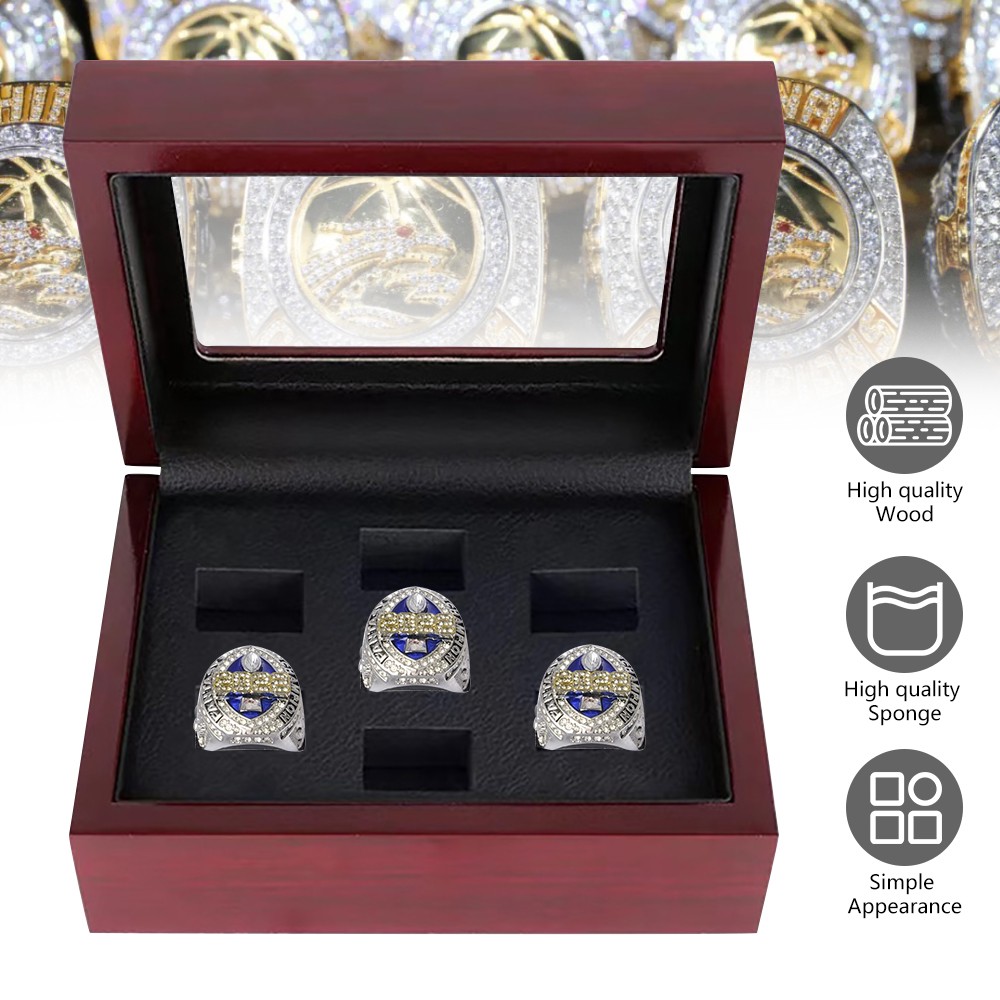 Championship Ring Display Box – Wooden Collection Case Storage Holder 1-7 Slots
