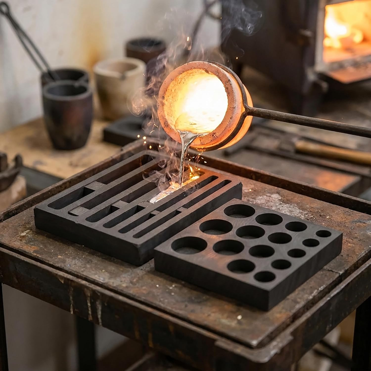Graphite Metal Melting Casting Kit: Small Mold for Gold Silver Copper | Casting