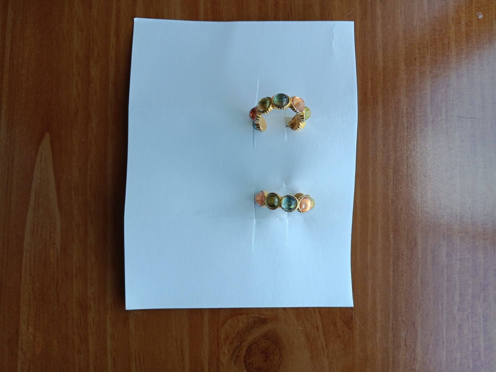 Stud Hoop Earrings With Multicolor Gemstones