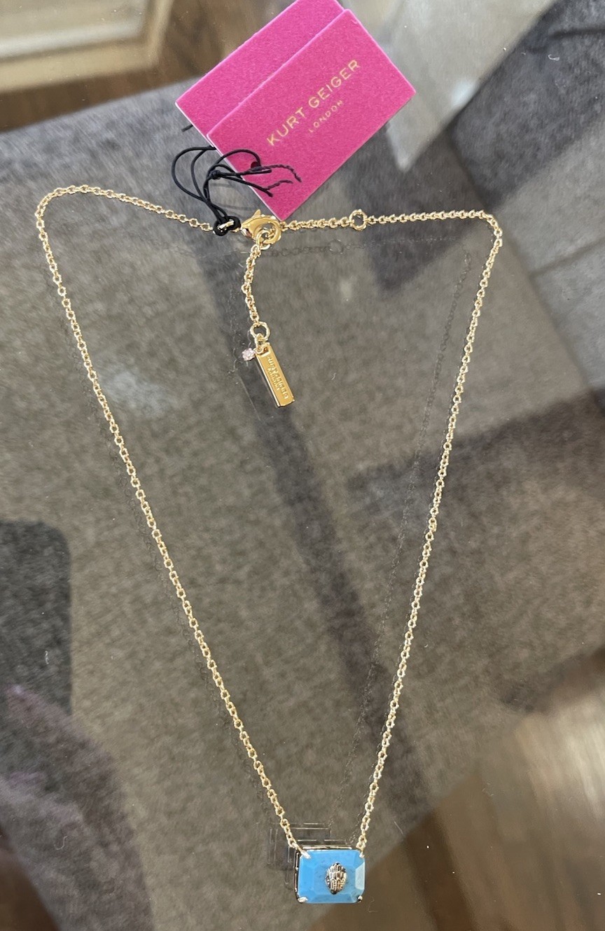 Kurt Geiger London Turquoise Eagle Head Pendant Necklace NWT