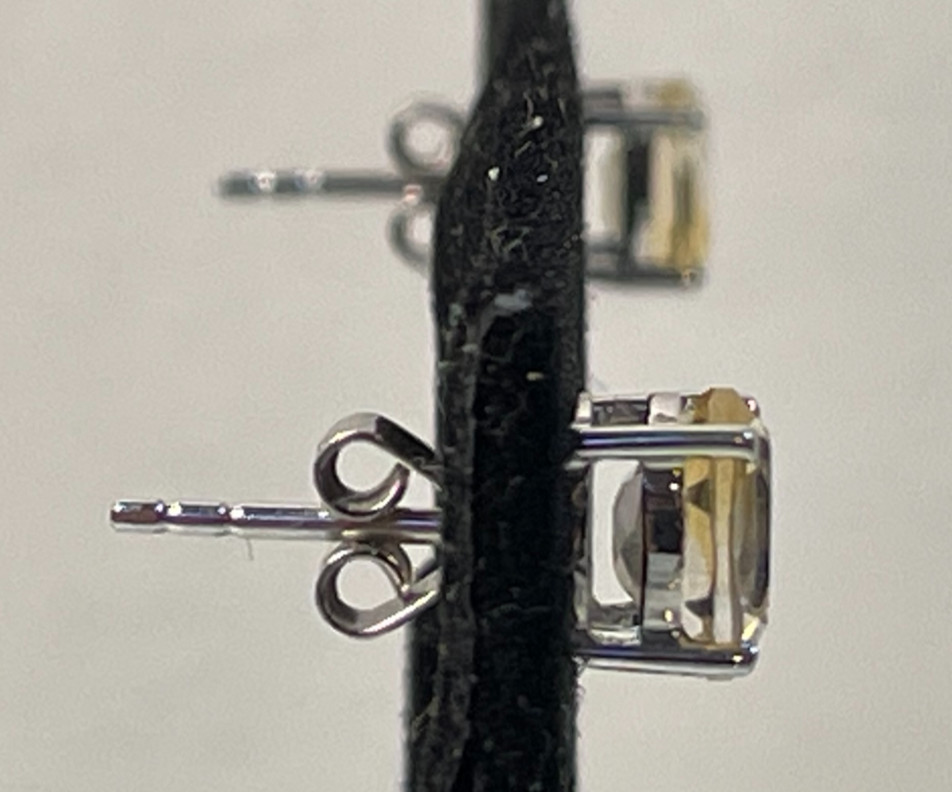 2 Ct. Citrine Stud Earrings in Solid Sterling Silver – November Birthstone