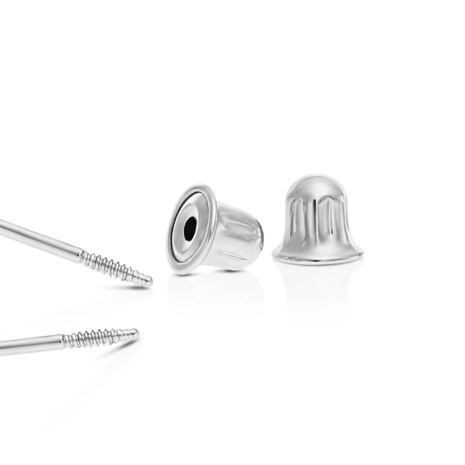 2.75 ct. Exquisite White Sapphire Screw back Stud Earrings – 14k White Gold