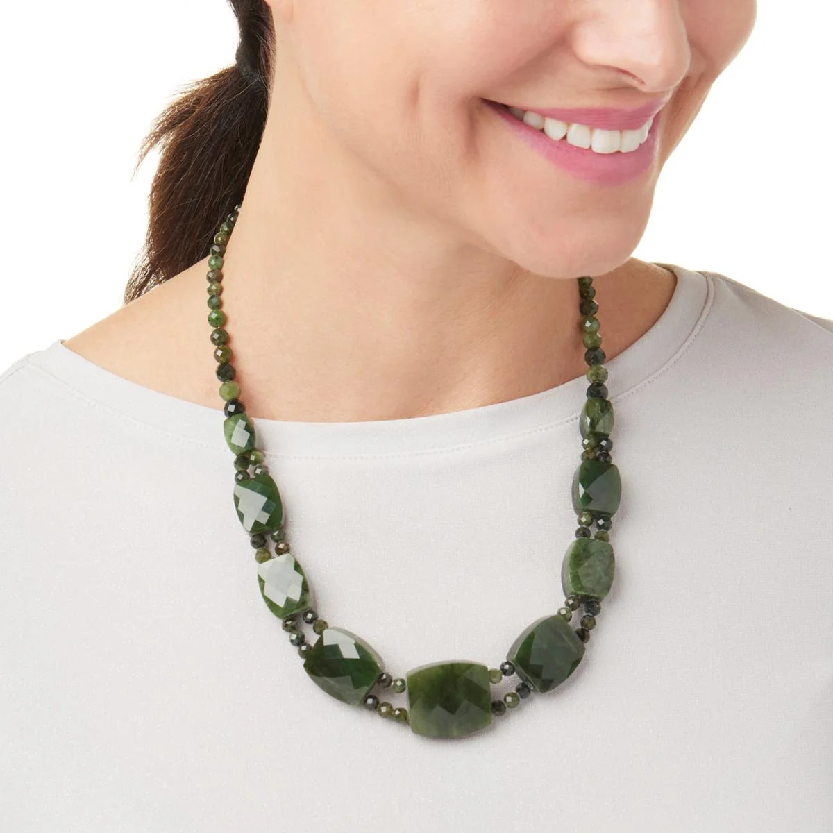 Jay King Sterling Silver Nephrite Jade & Labradorite Reversible Necklace, 18″