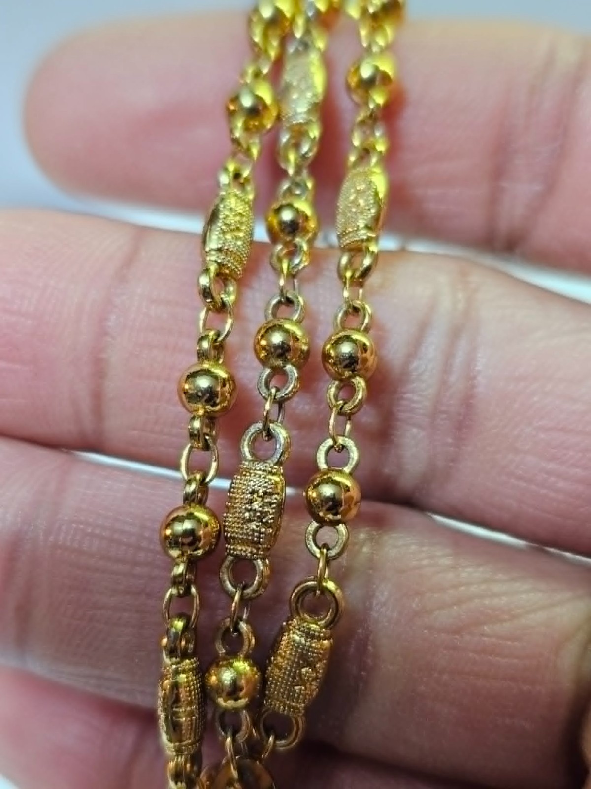 Marked 18k Goldplated/ Goldtone Link Chain Necklace 22.5in-S351- READ…SEE