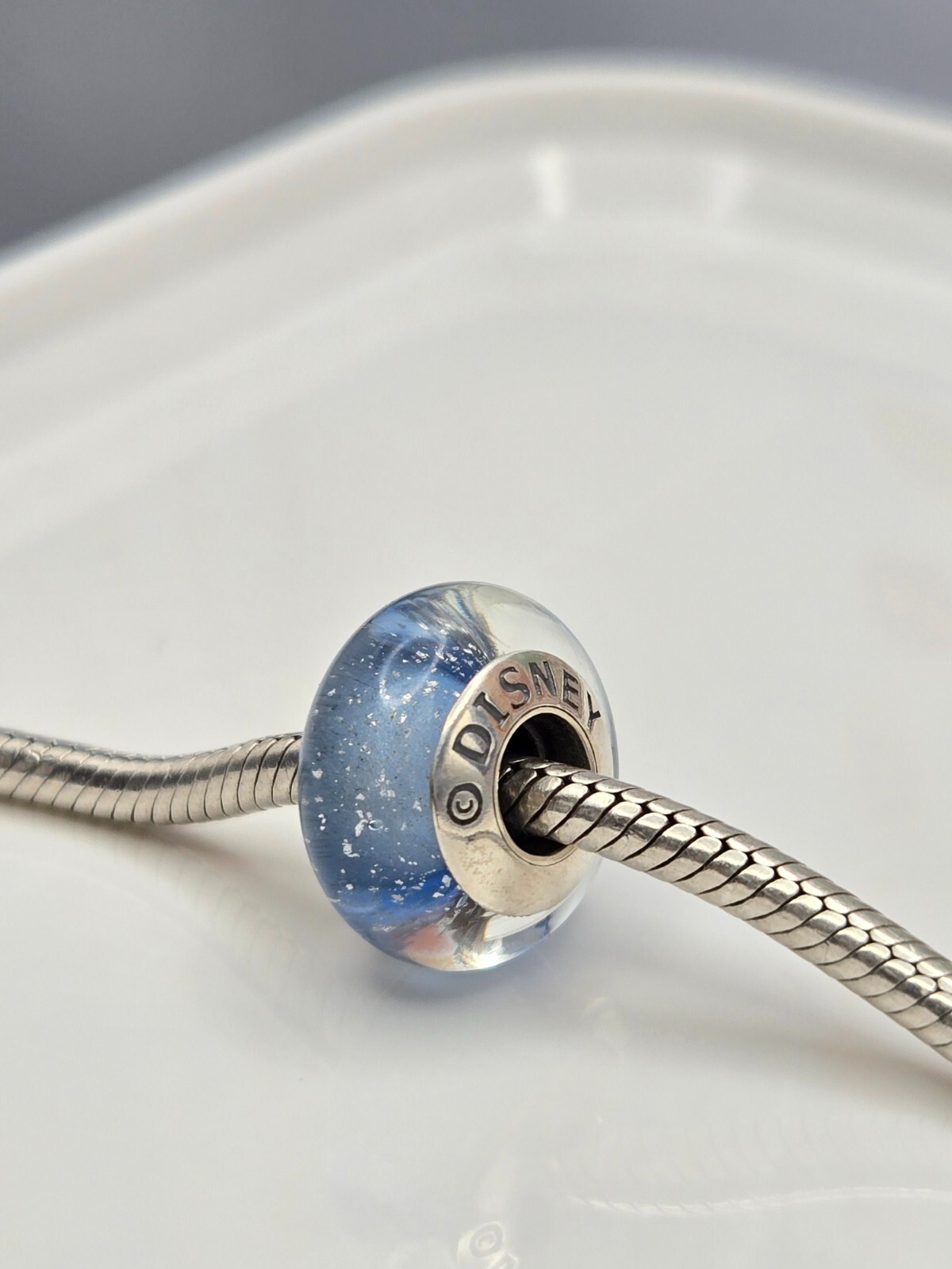 Authentic Pandora Disney Murano Cinderella’s Signature Blue glass Charm