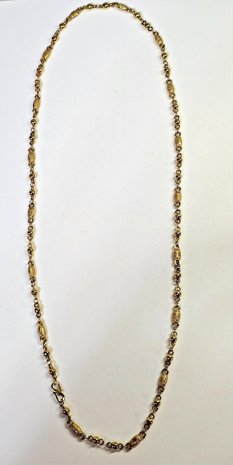 Marked 18k Goldplated/ Goldtone Link Chain Necklace 22.5in-S351- READ…SEE