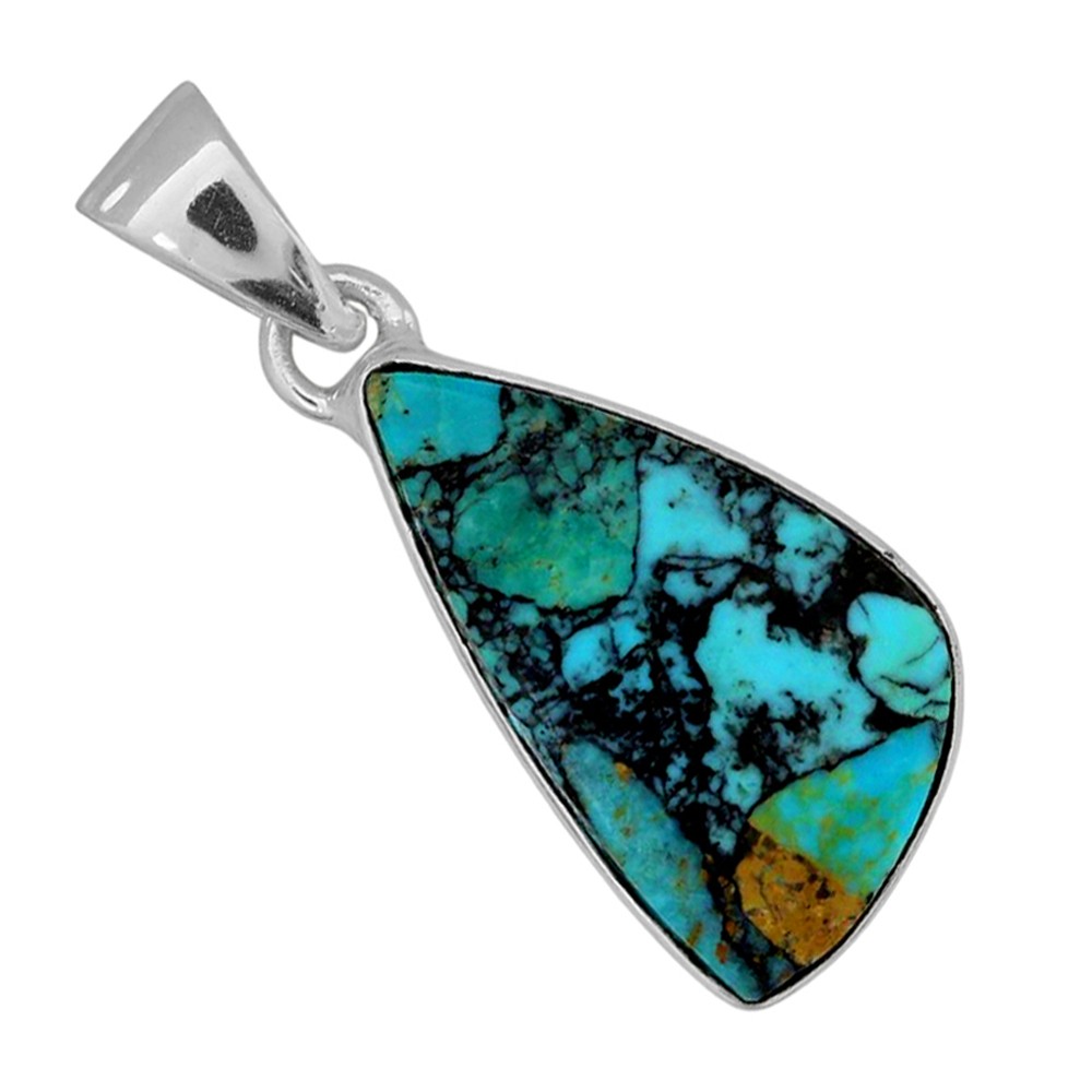 Lucky Charm Tibetan Turquoise 925 Silver Plated Pendant Jewelry WP33-10004