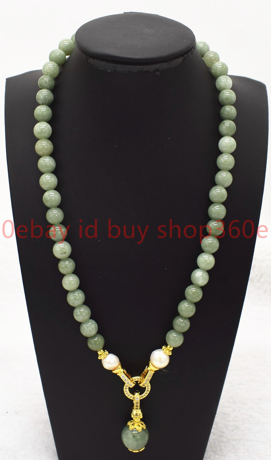 Handmade Natural 8mm A Green Jade Gems Round Beads Pendant Necklace 16-28in