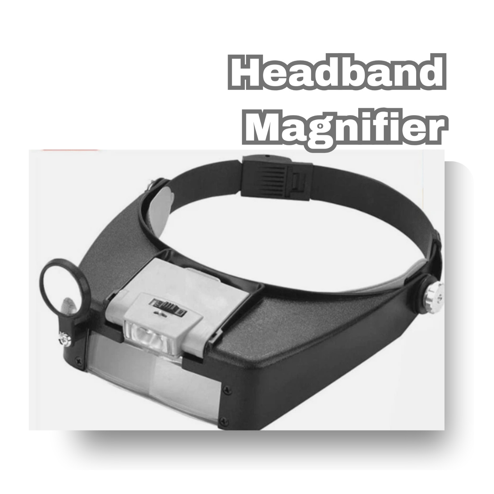 Jewelers Head Headband Magnifier LED Illuminated Visor Magnifying Glasses Loupe