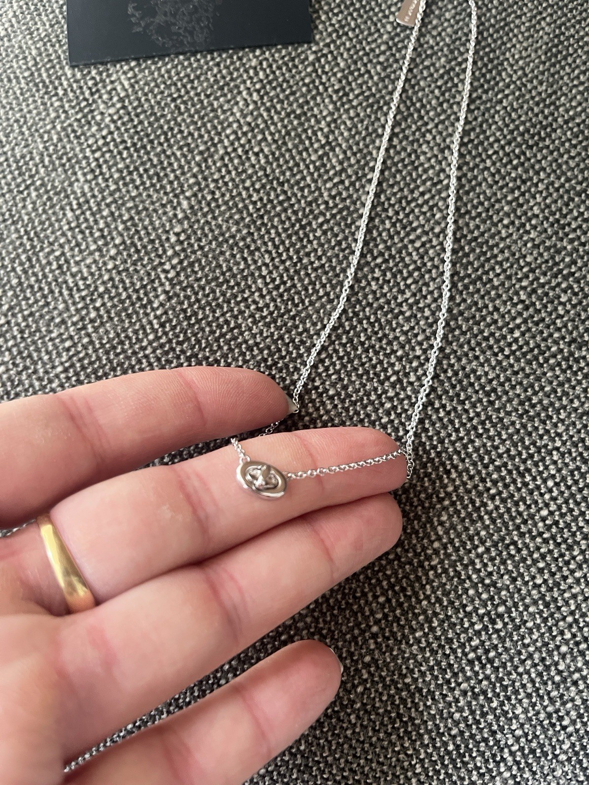 Coach Signed Silver Plated Jewelry Set Necklace & Earrings, No Stone