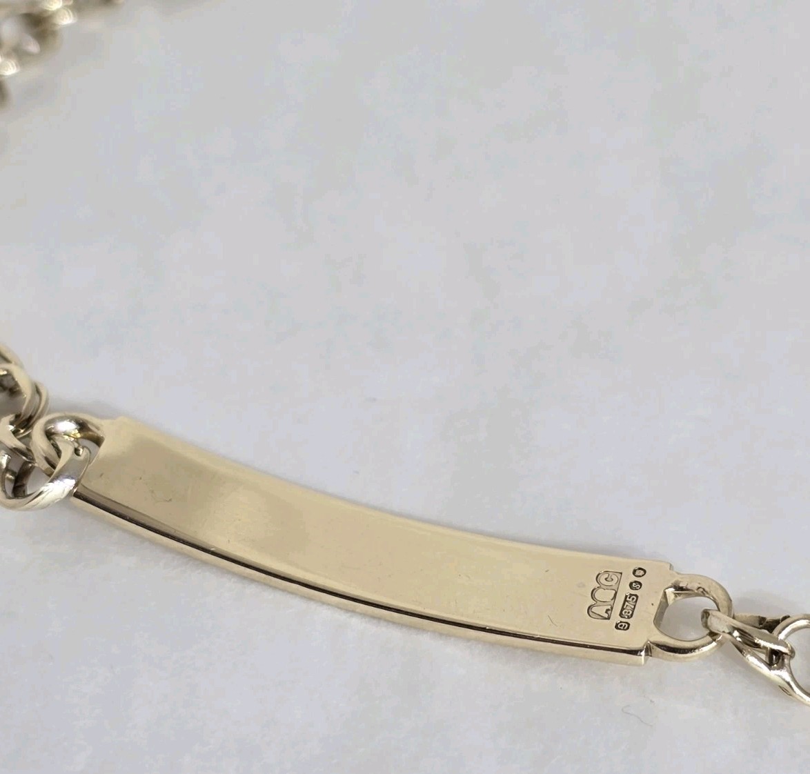 9ct Solid Yellow Gold ID ( Identification ) Bracelet. London 1973. By A G C .