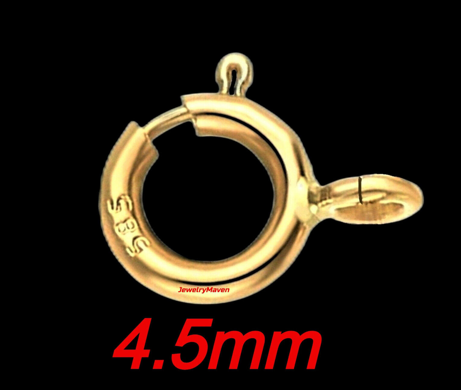 14k 1mm Cable Yellow Gold 4.5mm Spring Ring Clasp 2.25″ Safety Chain Extender