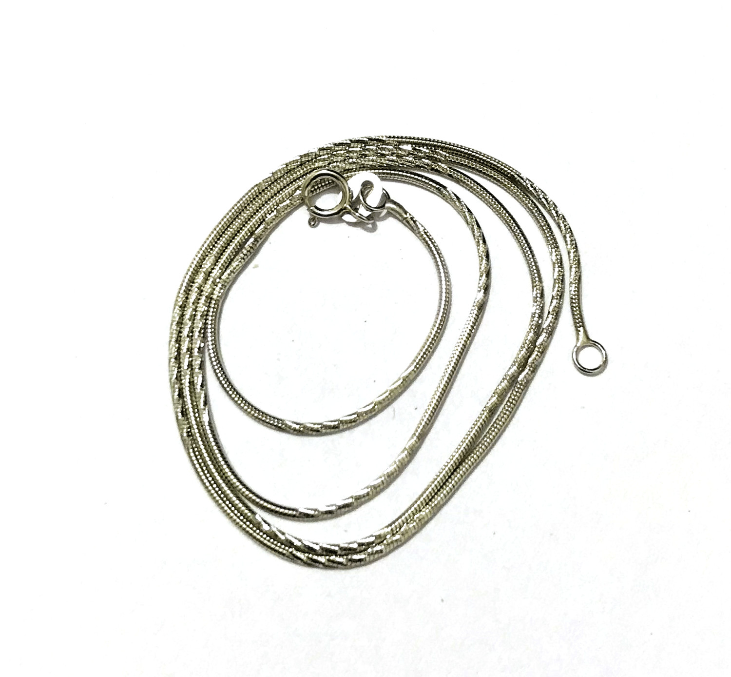 925 Sterling Silver Plated 18 Inch Width Chain 1mm Gift For Man ,Girls ,Woman