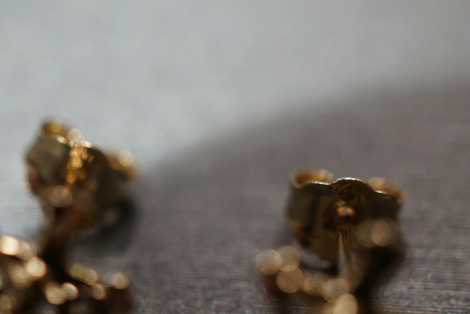 14K Solid Yellow Gold Diamond-Cut Jesus Anchor Stud Earrings.