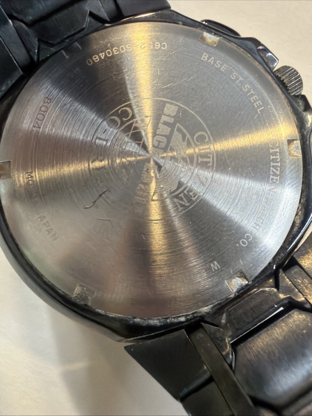 Citizens Ecodrive Sky Hawk Black Eagle Used Condition – Stainless Steel Band