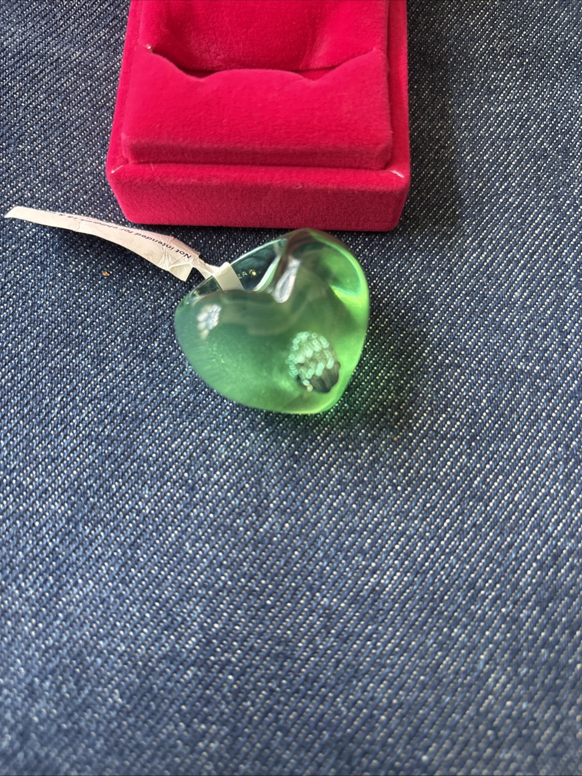 Kurt Geiger London Heart Jelly Eagle Cocktail Ring Green Size -8 New