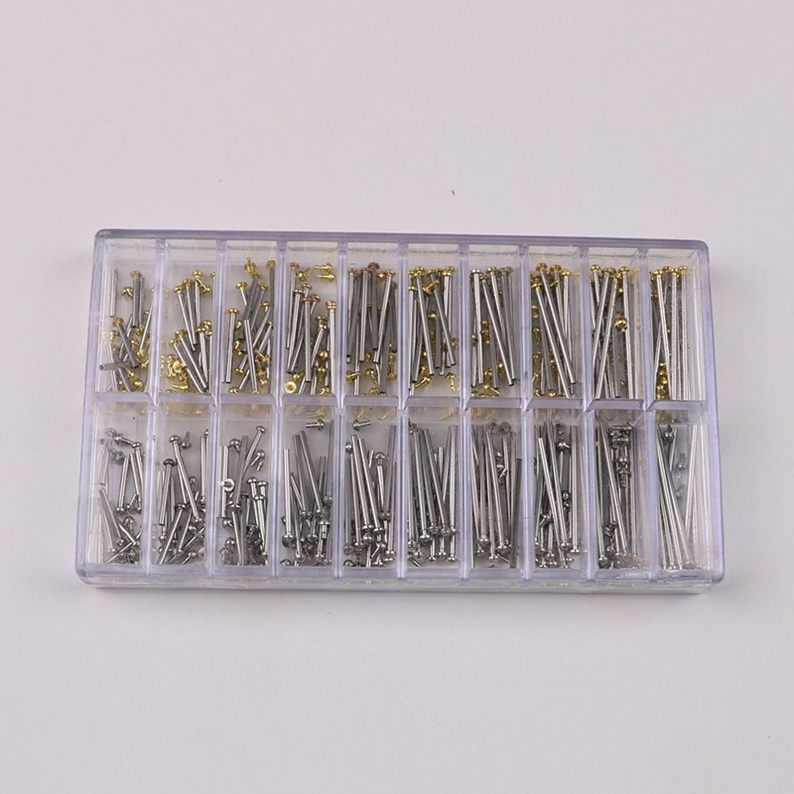 200pcs 1.3mm Diameter Watch Band Strap Spring Bar Lug Type Assortment 10-28mm