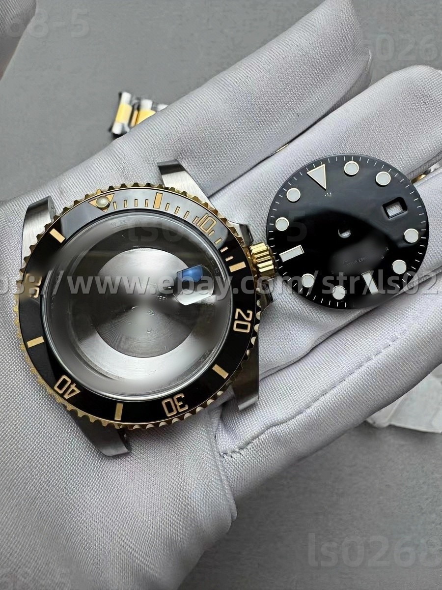 DIY SET for 3135 watch case + dial + hands + Strap sapphire 40mm