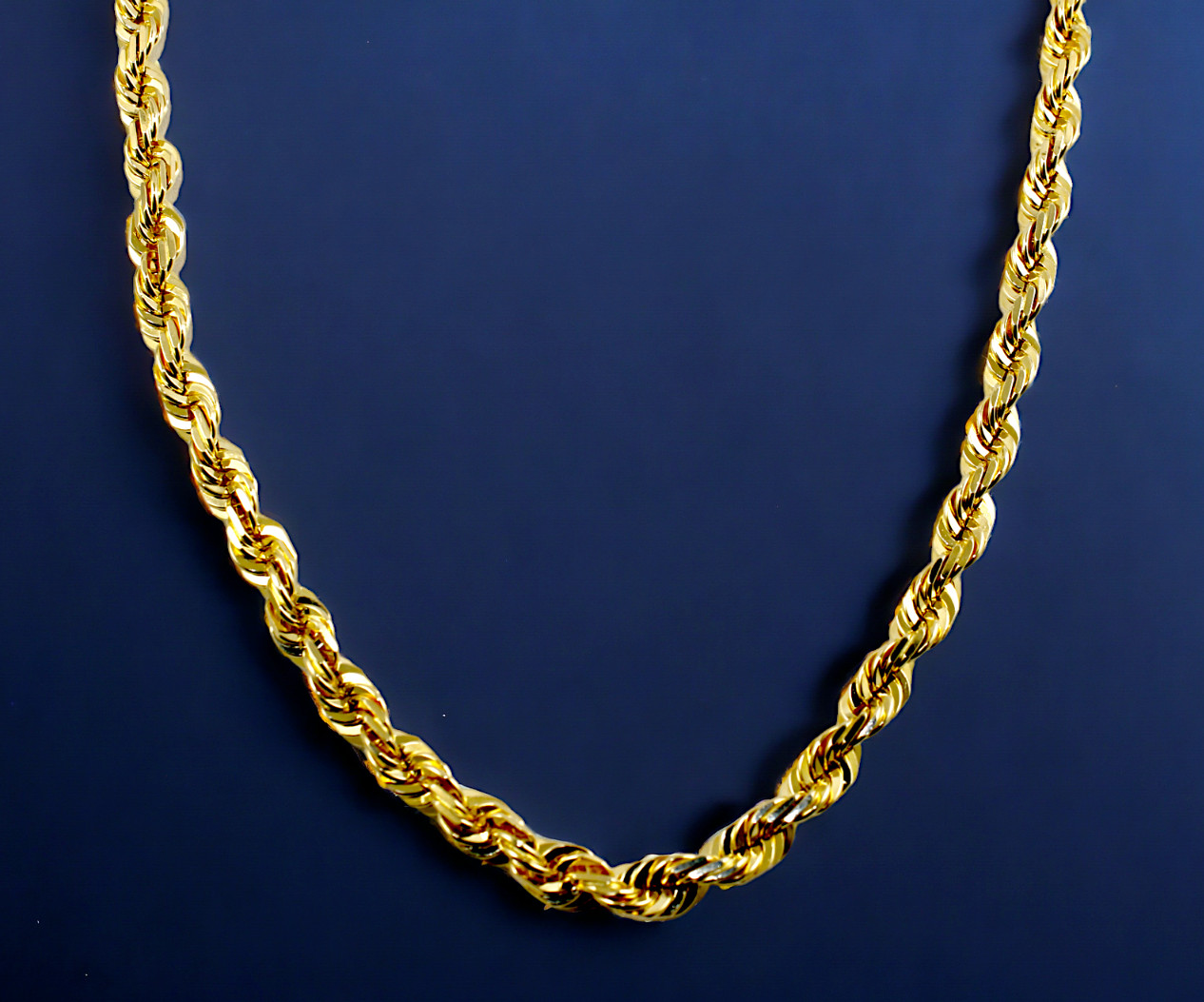 10K Yellow Gold 1mm-23mm Solid Rope Chain Necklace Diamond Cut All Sizes