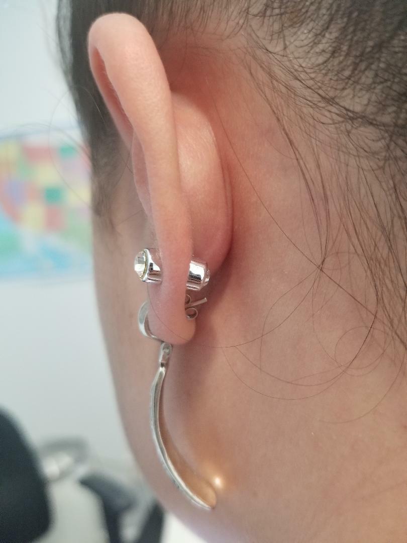 Earrings Magnetic with Double Side Steel Press Fit Cubic Zirconia Sold as a Pair