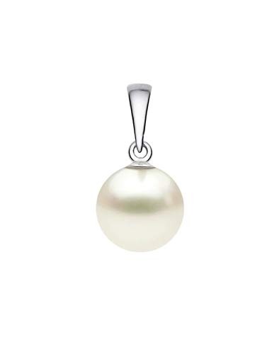 Japanese Cream Akoya Pearl Pendant AAAA Quality in Sterling Silver 7.5-8mm