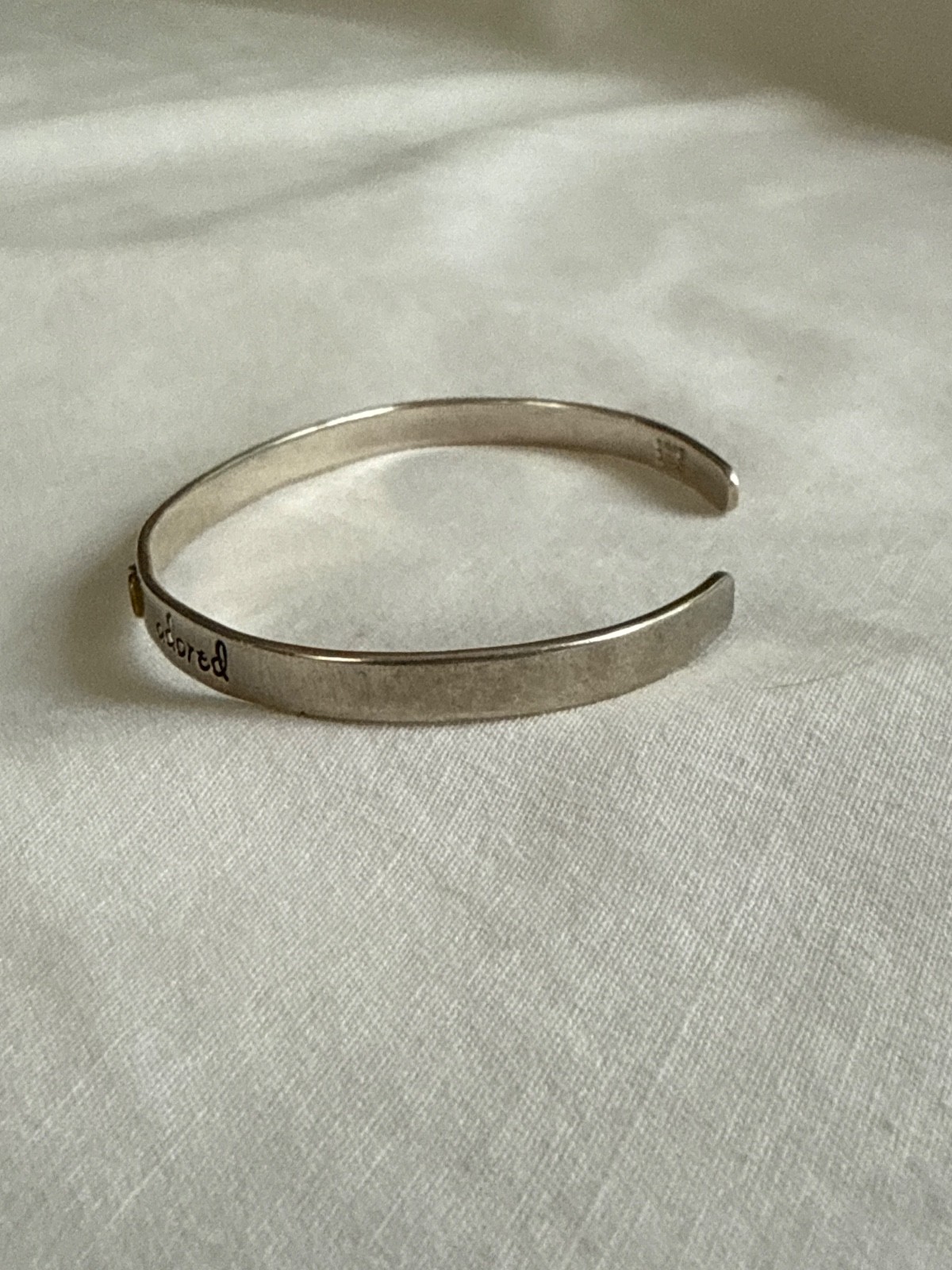 Far-Fetched Chosen Cherished Adored cuff bracelet sterling silver 925 #A7D05