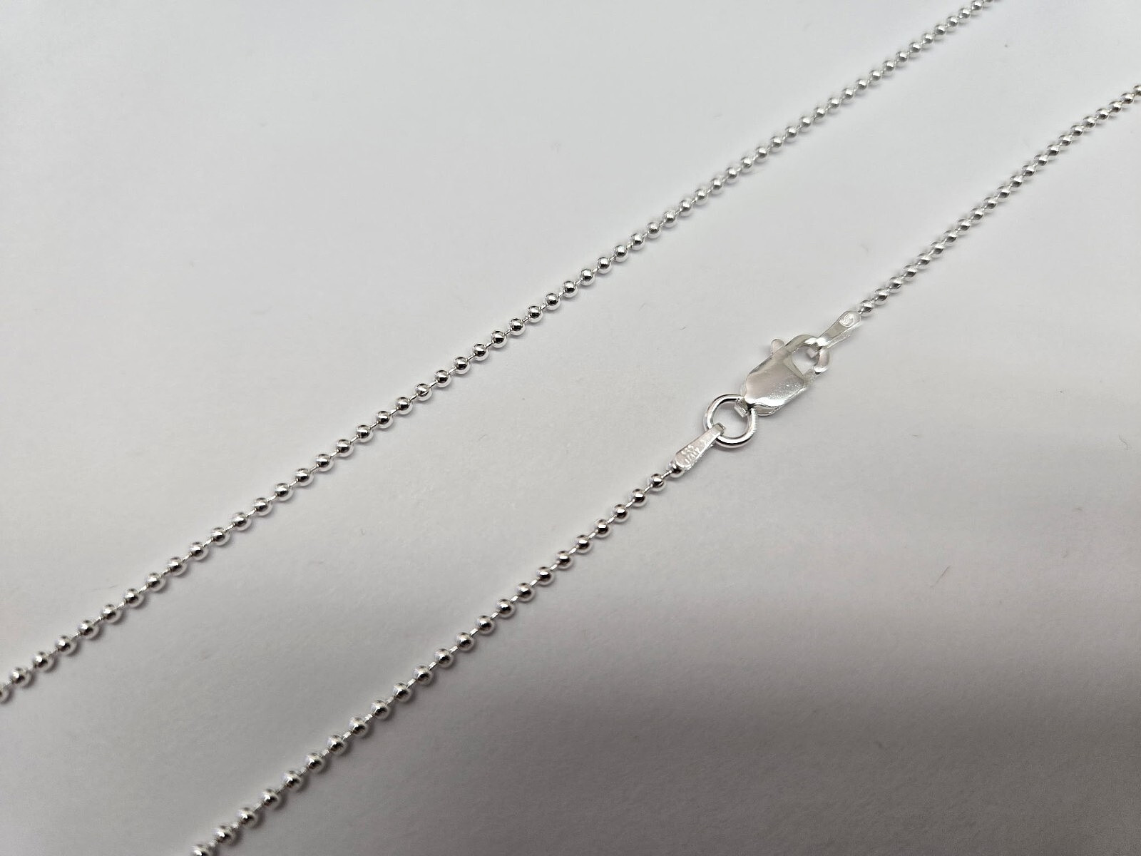 925 Sterling Silver Thin Pallini Bead Ball Chain Necklace Bracelet 1.5mm