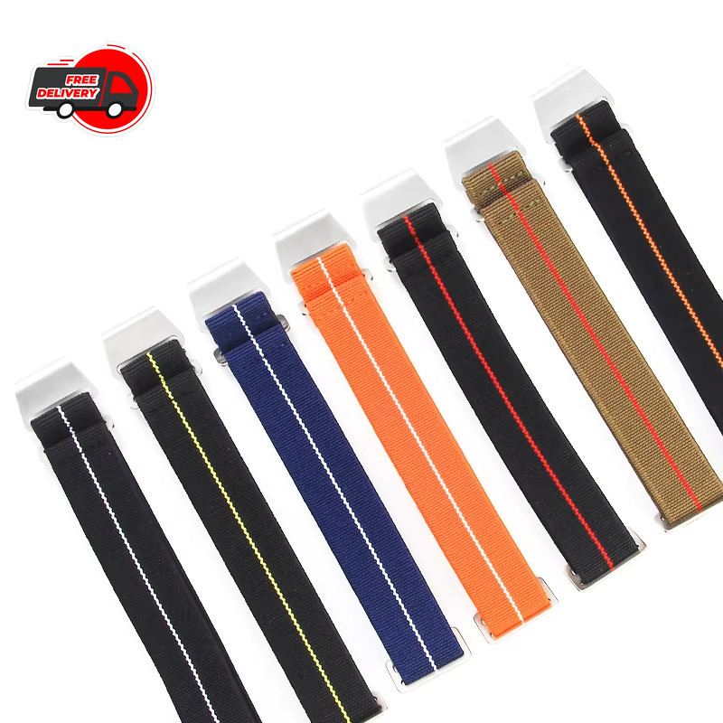 Parachute Elastic Nylon Watch Band for Rolex Seiko Tudor Omega 18mm 20mm 22mm St