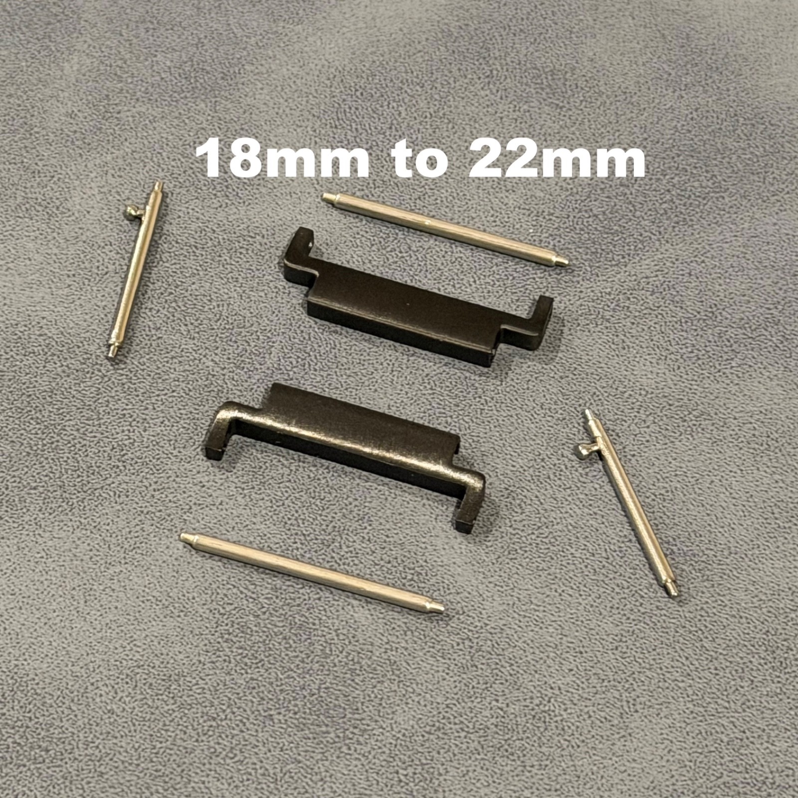 18mm to 22mm Watch Strap Adapter – Black Lug Converters for Casio AE-1200WH