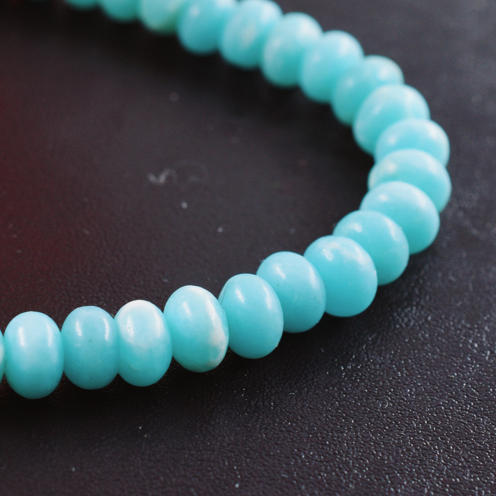 Beautiful Peruvian Opal 6-6.5mm Smooth Gemstone Stretch Bracelet womens gift