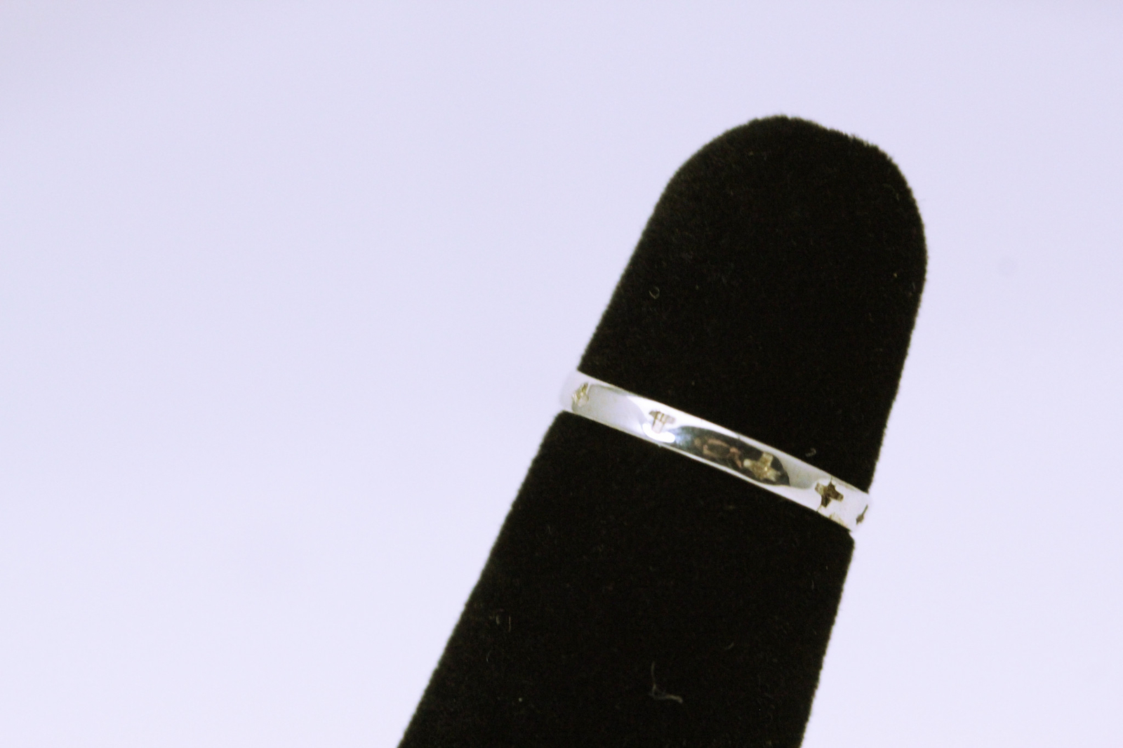 925 Sterling Silver Size 4.25 Small Cross or Plus Sign Band Ring 0.7 G (RIN8673)