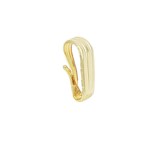 8mm X 3.2mm Snap on Bail Attacher Hook 4 Charms Pendant Real 14K Yellow Gold