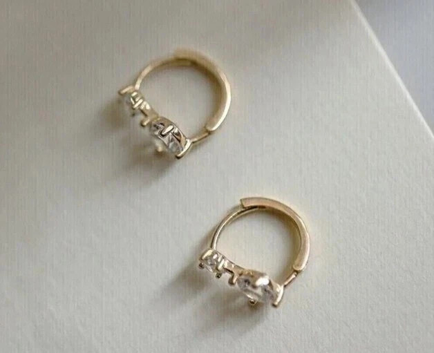 3 Ct Round Cut Simulated Diamond Huggie Hoop Earrings 14k Yellow Gold Plated
