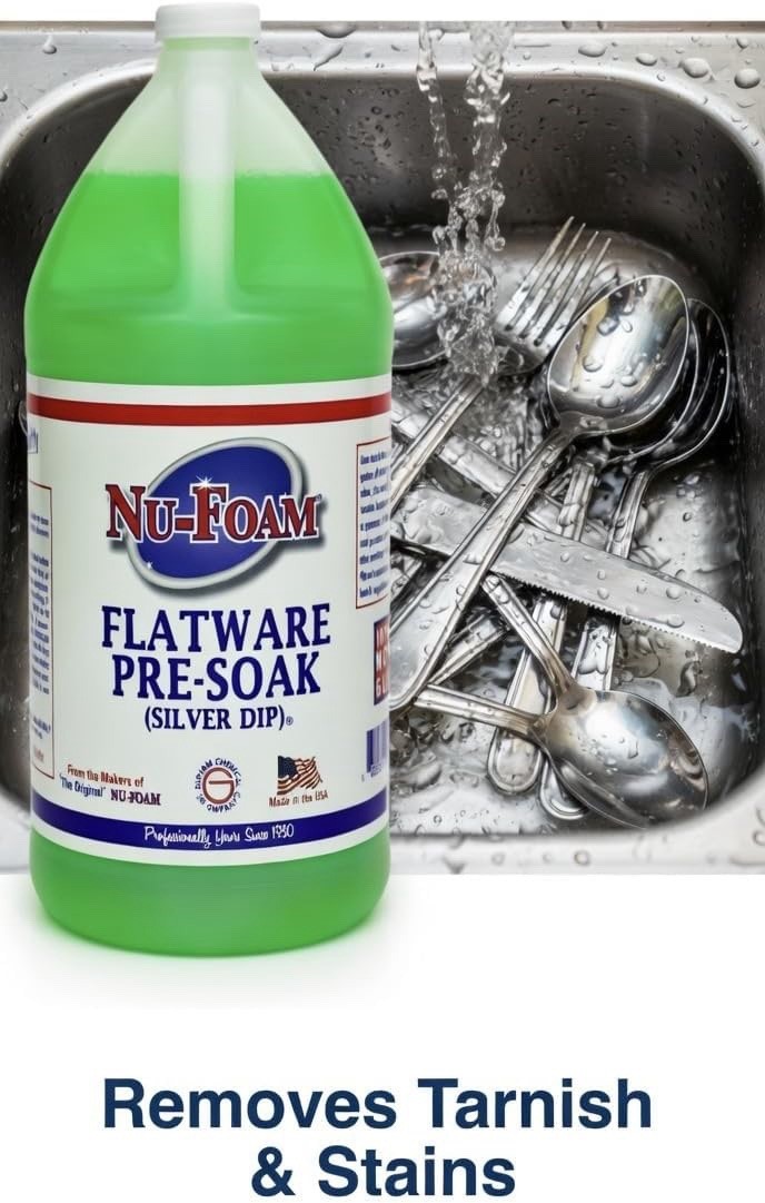 Nu-Foam Flatware Pre-Soak Silver Dip Solution, 1 Gallon