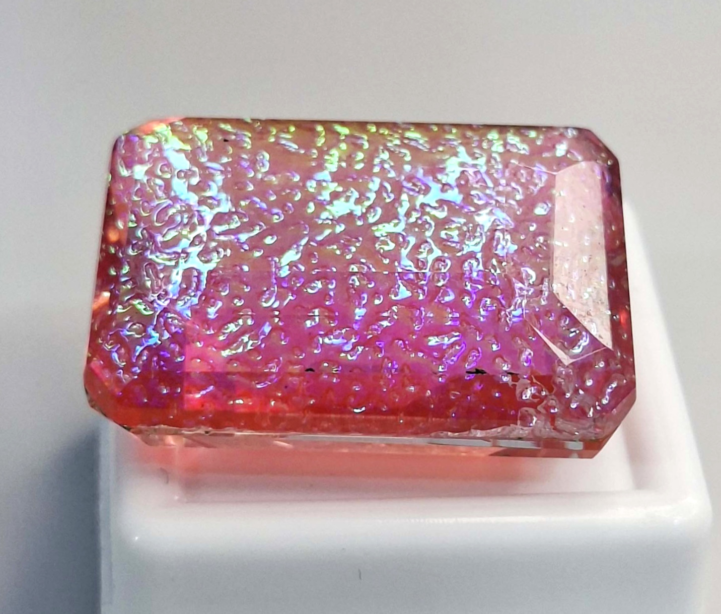 Doublet Monarch Fire Opal 52-54 Carat Emerald Cut Natural Loose Gemstone SP254