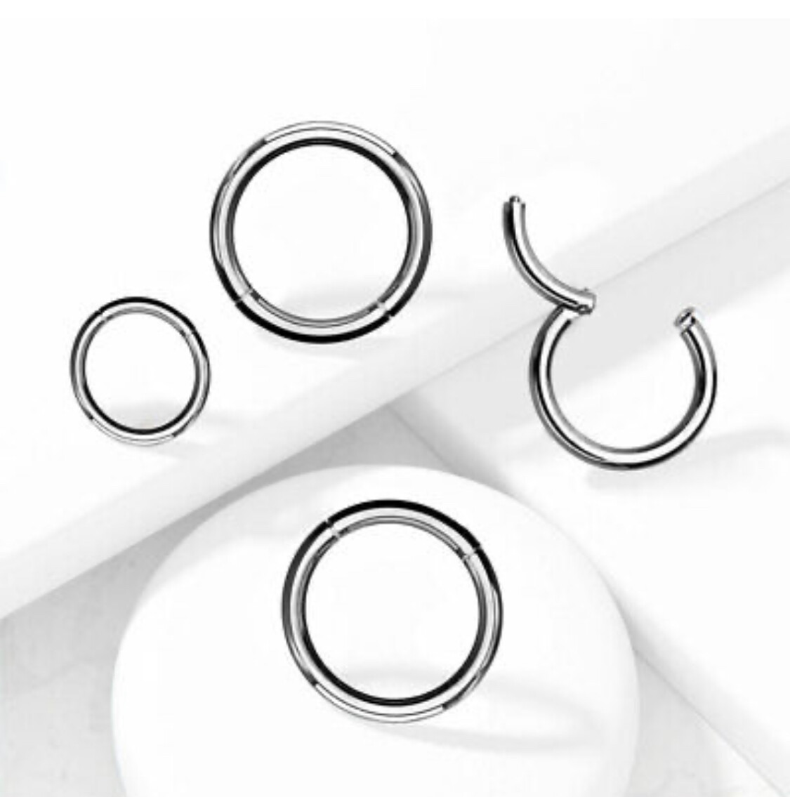Hinged Septum Clicker Segment Nose Ring Lip Ear Daith 18G,16G,14G- ONE hoop