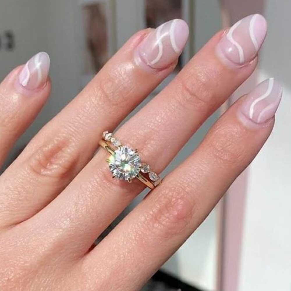14K Yellow Gold Finish 3.48 Ctw Round Cut Created Diamond Engagement Ring Set