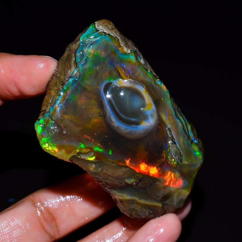 Splendid Top Grade Quality 100% Natural Welo Fire Ethiopian Opal Oil Rough Loose