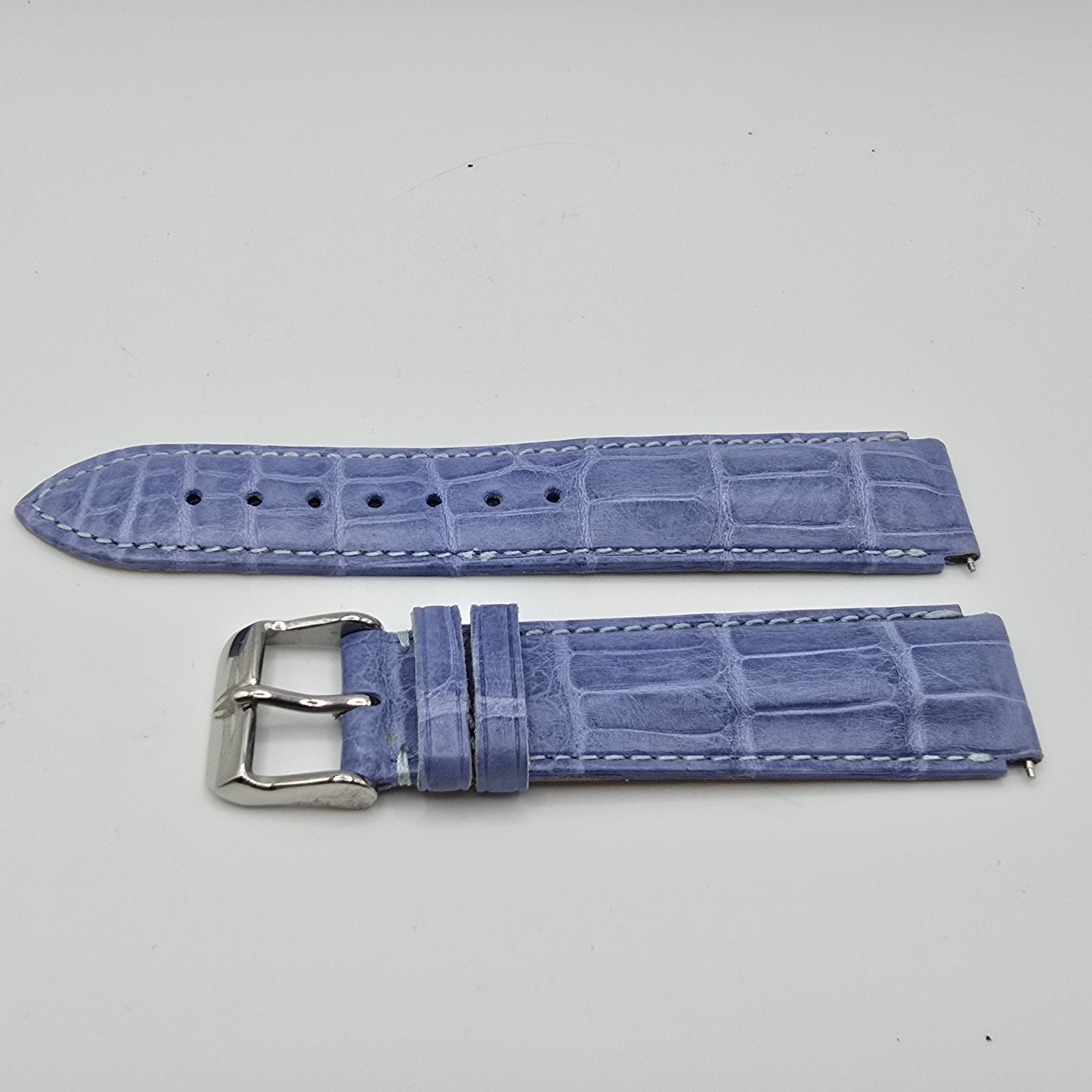 TechnoMarine Genuine Alligator Blue Iris Ladies Watch Strap Band 17mm