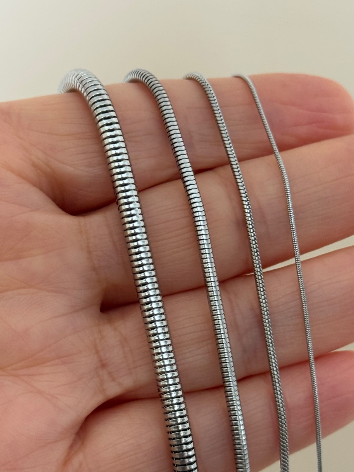 Stainless Steel Round Snake Chain Necklace