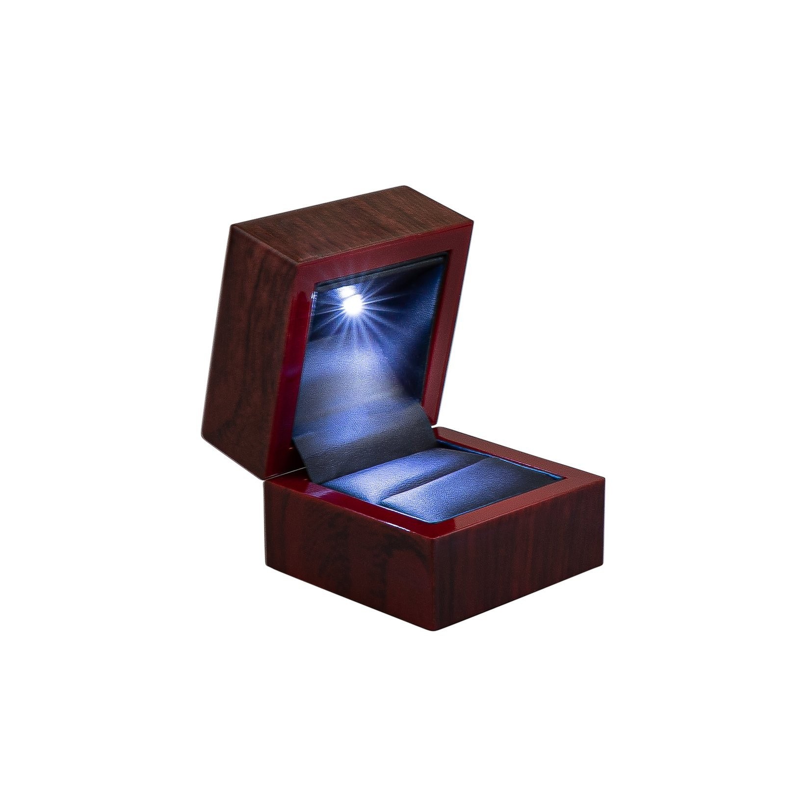Novel Box Cherry Wood Led Ring Box, Led Light Ring box for Engagement Proposal