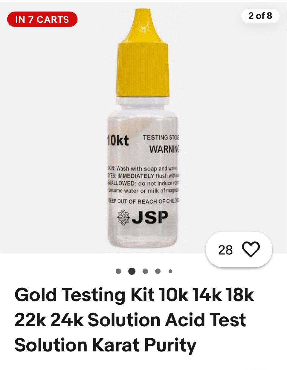 Gold Testing Kit 10k 14k 18k 22k Solutions Acids + Scratch Stone Test