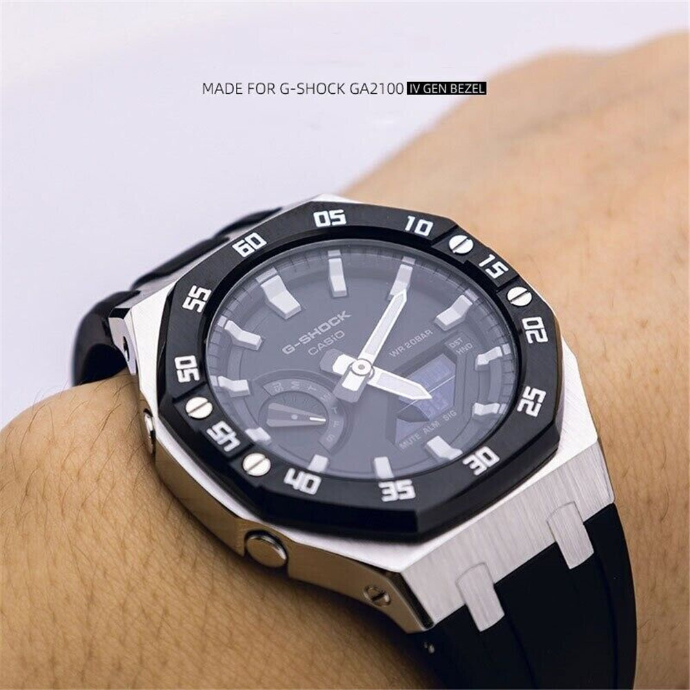 Dial Bezel AP Mod Kit Metal Refit Case Band Strap Cover for G-Shock GA-2100/2110