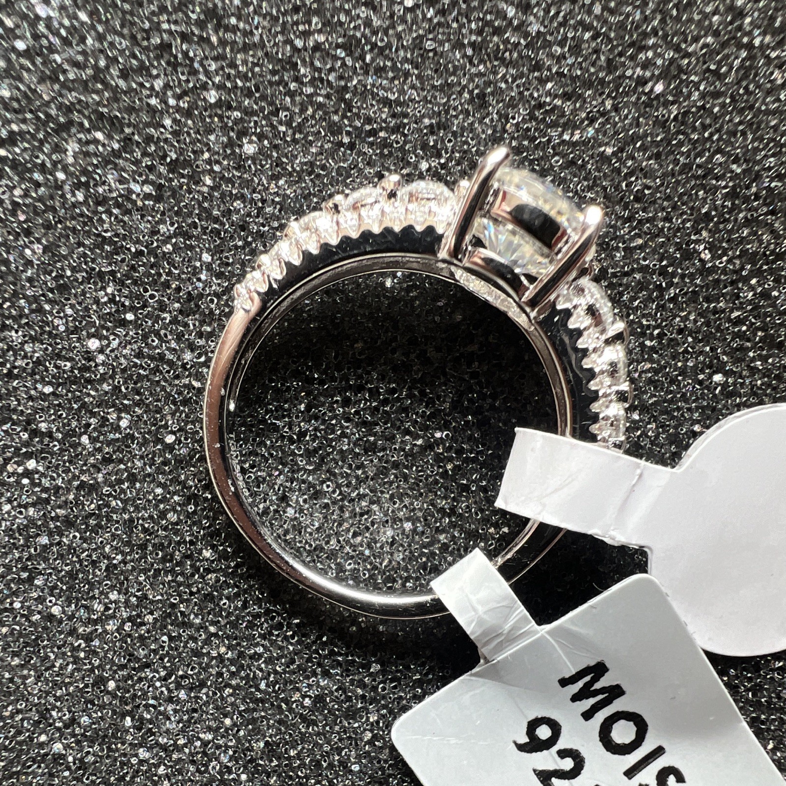 Moissanite 925 Sterling Silver Round Prong Engagement Ring Women Size 6 0.88CTW