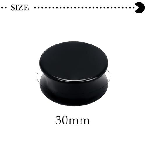 6G-30mm Solid Acrylic Black Gauges for Ear 30mm = 1 3/16 inch = 1.18 inch